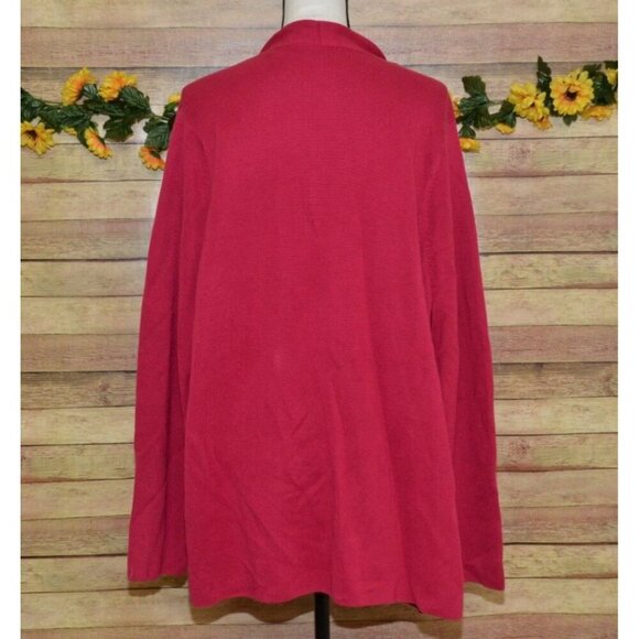 Eileen Fisher Textured Open Front Long Cardigan Sweater Size 2X Tencel Silk - Picture 6 of 9